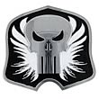 Punisher Shield Silver and Black Belt Buckle